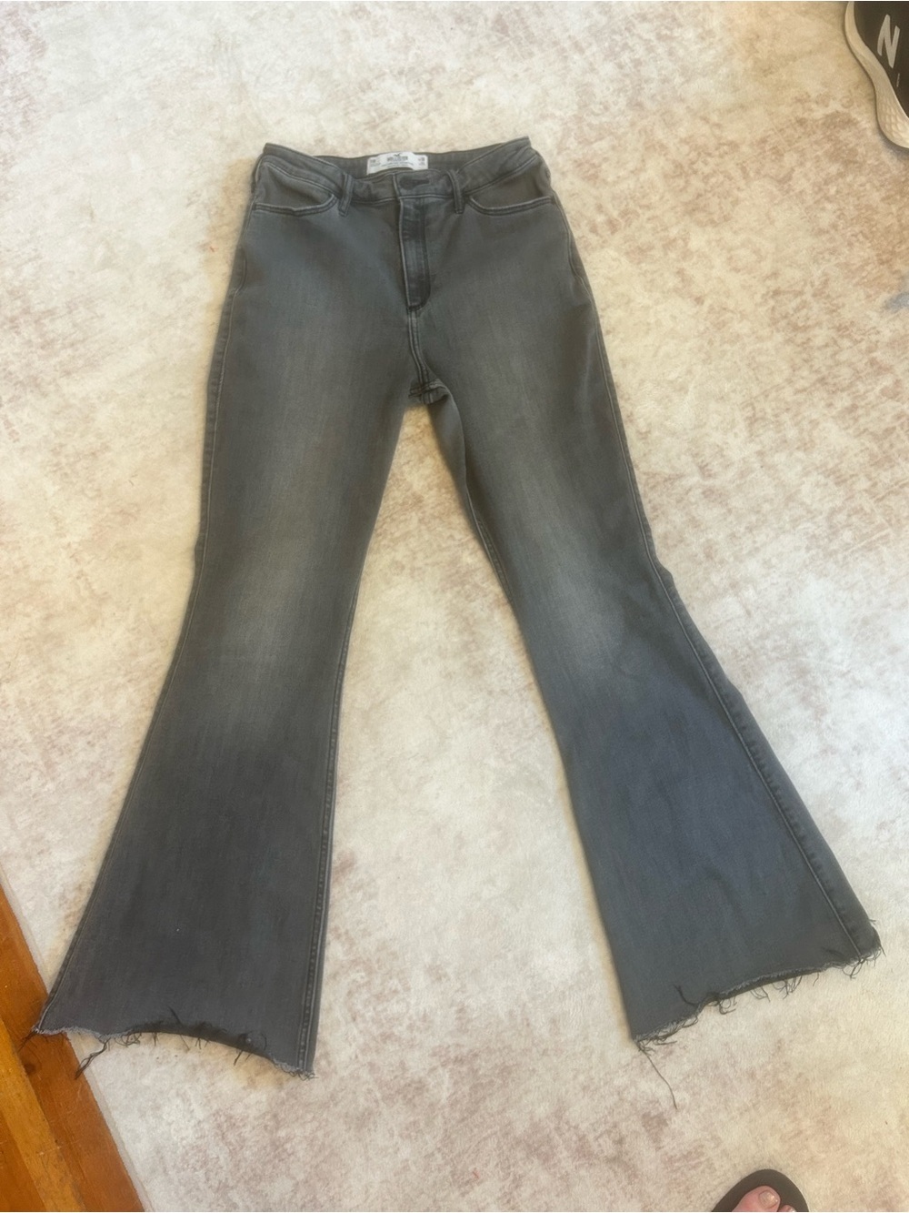 Hollister Women’s Jeans Washed Charcoal Flare Jeans Size 30